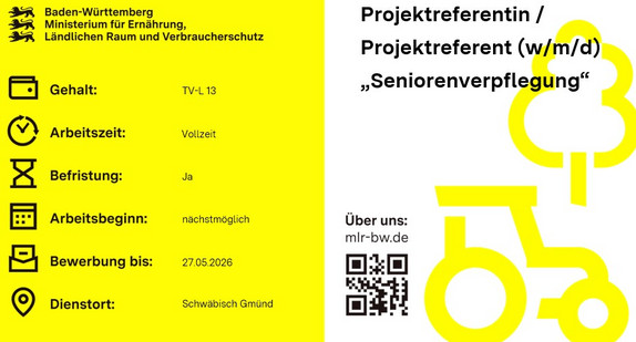 Teaserbild Projektreferentin /  Projektreferent (w/m/d) „Seniorenverpflegung“