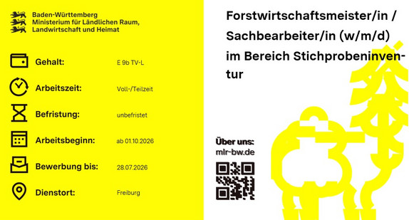 Teaserbild Forstwirtschaftsmeister/in bzw. Sachbearbeiter/in (w/m/d) Stichprobeninventur
