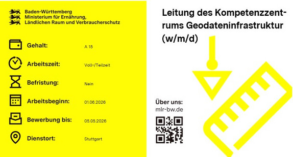 Teaserbild Leitung des Kompetenzzent-rums Geodateninfrastruktur (w/m/d)
