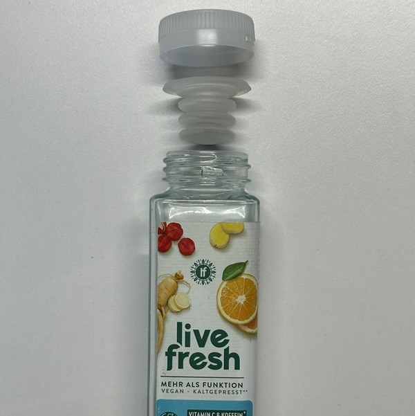 Glasflasche mit elastischem Deckel