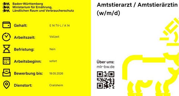 Teaserbild Amtstierarzt / Amtstierärztin (w/m/d)