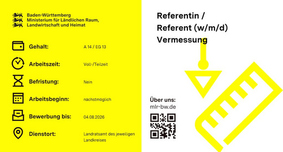 Teaserbild Stellenausschreibung Referentin / Referent (w/m/d) Vermessung