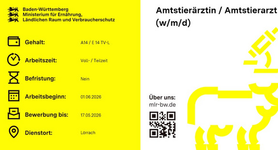Teaser-Text Amtstierärztin / Amtstierarzt (w/m/d)