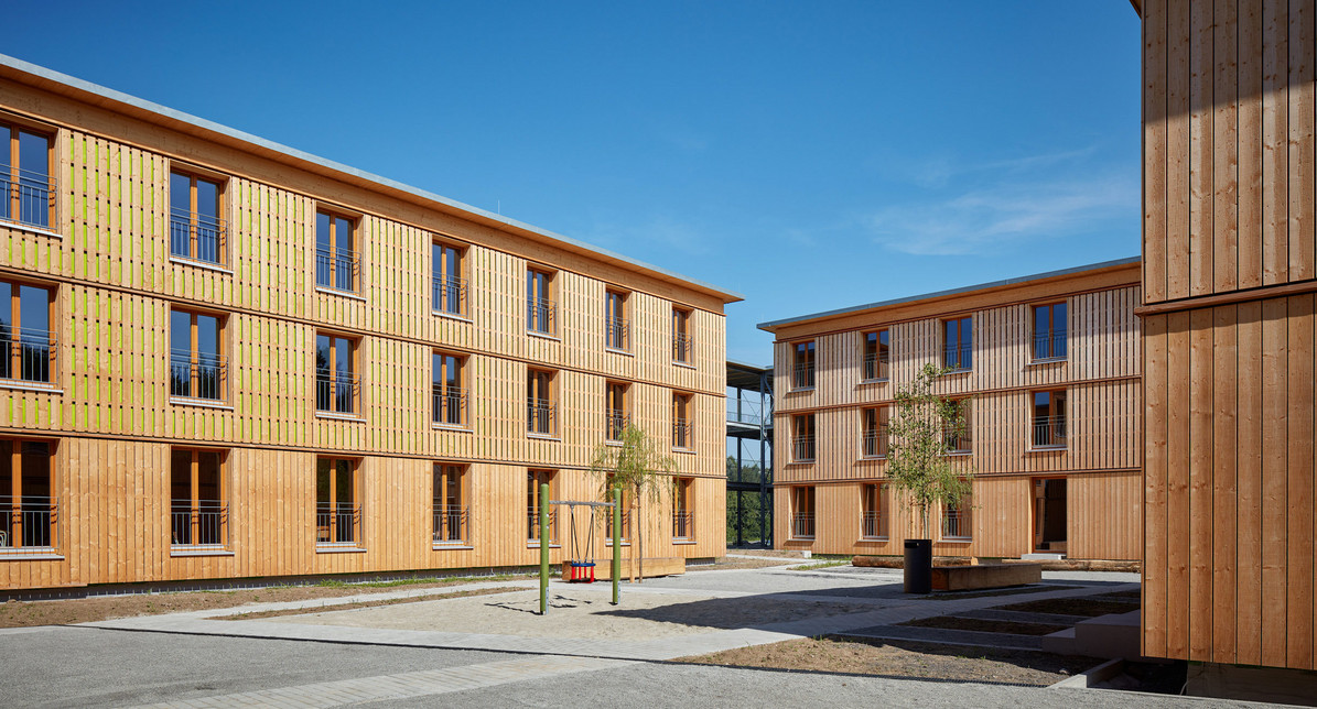 Holzmodule Flüchtslingsnotunterkunft Gundelfingenstr. Freiburg