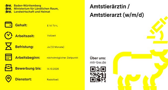 Teaserbild Stellenausschreibung Amtstierärztin /  Amtstierarzt (w/m/d) Landratsamt Konstanz