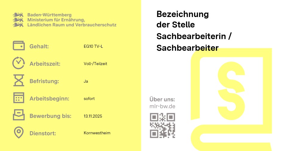 Sachbearbeiterin / Sachbearbeiter (w/m/d) mlr