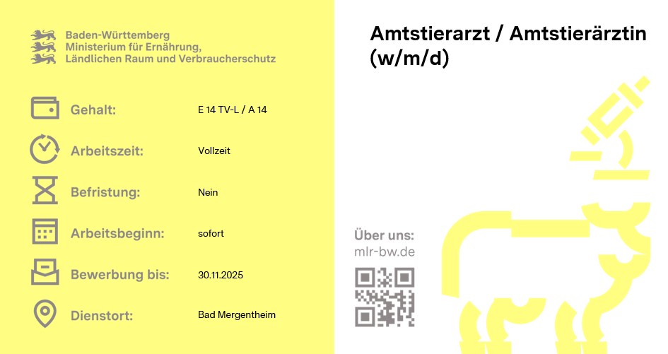 Amtstierärztin / Amtstierarzt (w/m/d) mlr