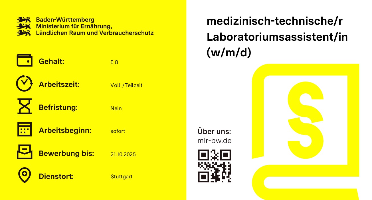  Medizinisch-technische Laboratoriumsassistentin bzw. medizinisch-technischen Laboratoriumsassistenten (MTLA) (m/w/d)