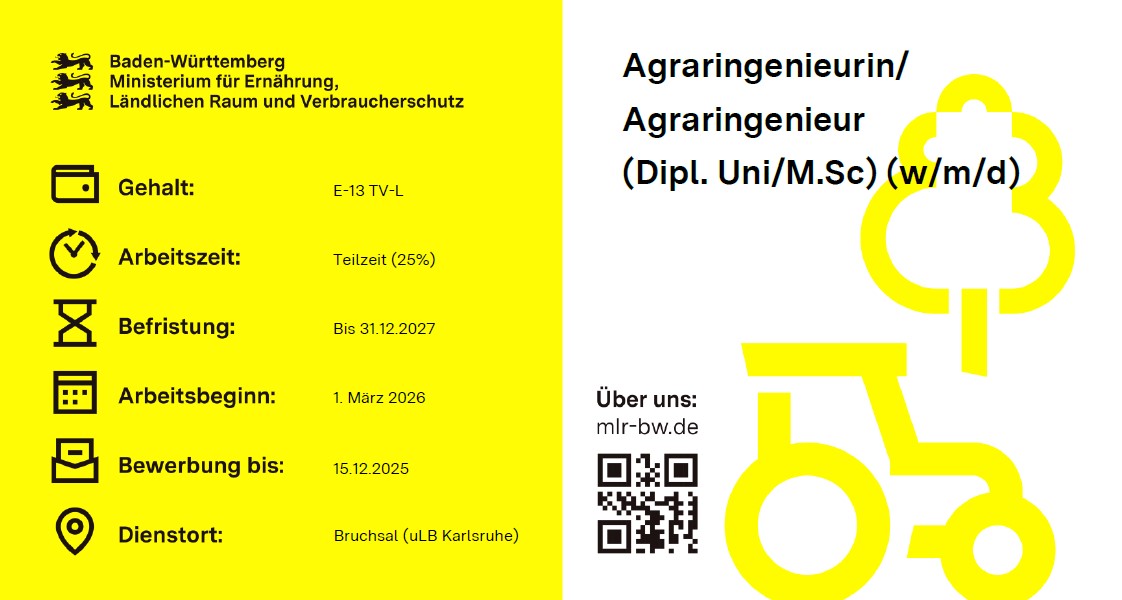  Agraringenieurin / Agraringenieur (w/m/d) (Dipl. Univ. / M. Sc.)