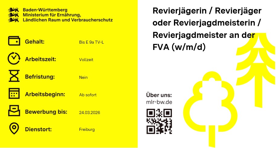  Revierjäger / Revierjägerin (w/m/d) oder Revierjagdmeister / Revierjagdmeisterin (w/m/d)