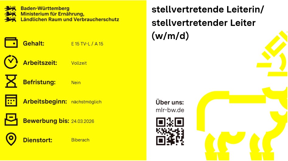  Stellvertretende Leiterin / Stellvertretender Leiter (w/m/d)