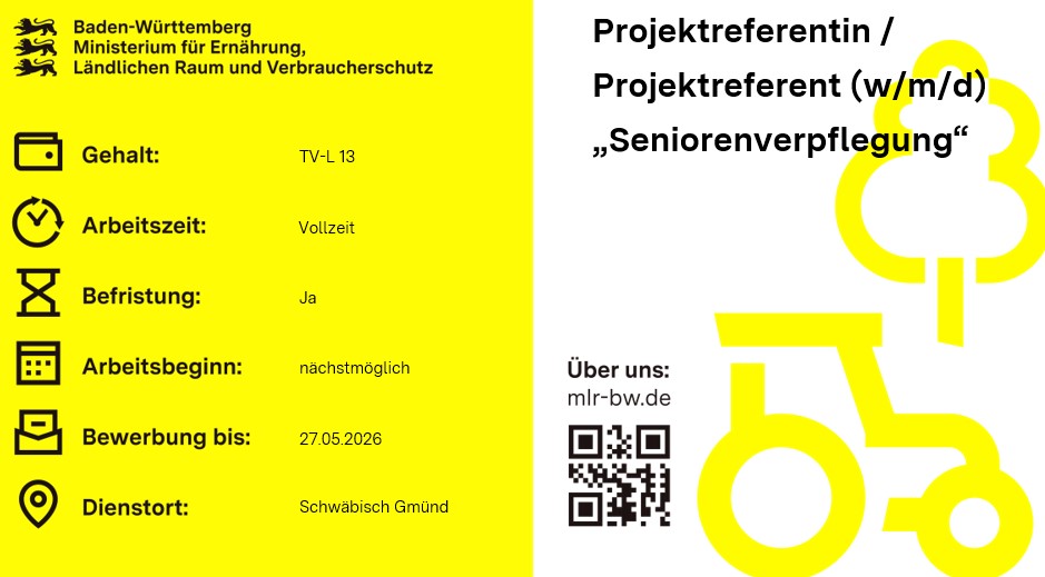 Teaserbild Projektreferentin /  Projektreferent (w/m/d) „Seniorenverpflegung“