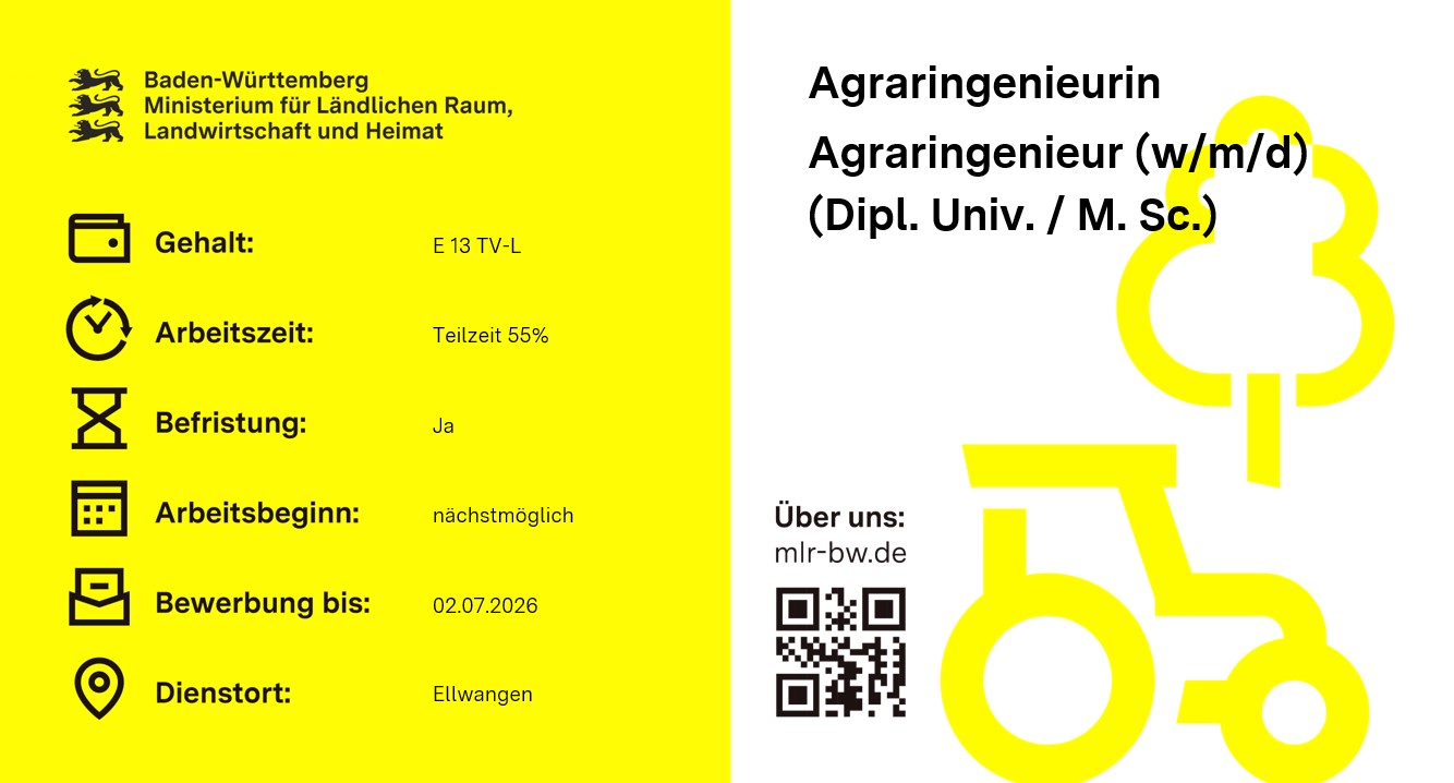 Agraringenieurin / Agraringenieur (w/m/d) (Dipl. Univ. / M. Sc.)