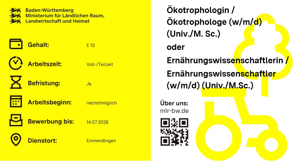 Teaserbild Ökotrophologin / Ökotrophologe (w/m/d) (Univ./M. Sc.) oder Ernährungswissenschaftlerin / Ernährungswissenschaftler (w/m/d) (Univ./M.Sc.) beim Landratsamt Emmendingen