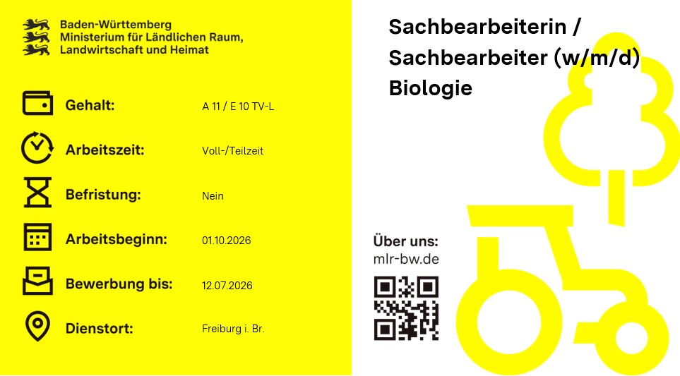 Teaserbild Sachbearbeiterin /  Sachbearbeiter (w/m/d) Biologie beim Staatlichen Weinbauinstitut Freiburg (WBI) 