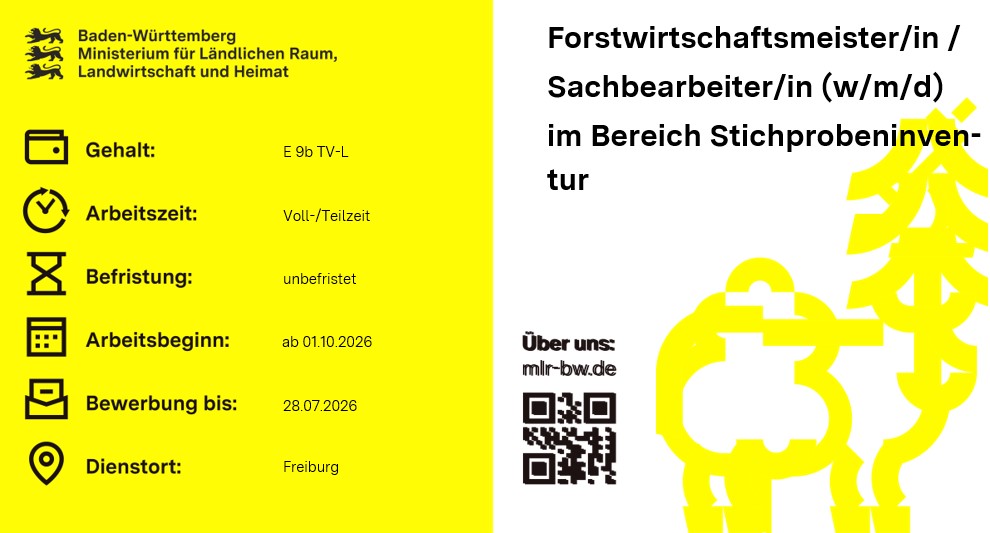 Teaserbild Forstwirtschaftsmeister/in bzw. Sachbearbeiter/in (w/m/d) Stichprobeninventur