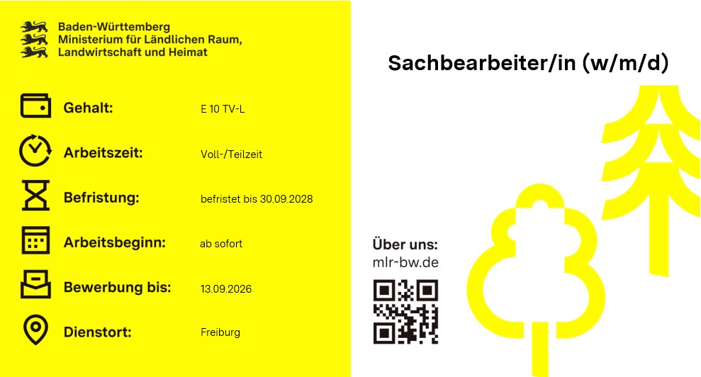 Teaserbild Stellenausschreibung Sachbearbeiterin / Sachbearbeiter (w/m/d) beim Regierungspräsidium Freiburg