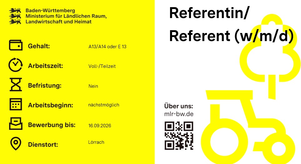 Teaserbild Stellenausschreibung Referentin/ Referent (w/m/d) Landratsaamt Lörrach