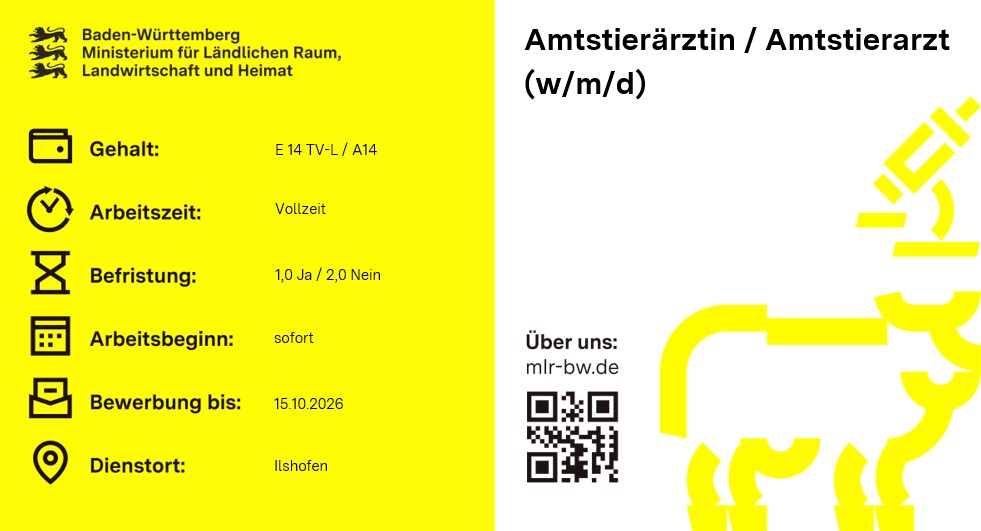 Teaserbild Stellenausschreibung Amtstierärztin / Amtstierarzt (w/m/d) beim Landratsamt Schwäbisch Hall 