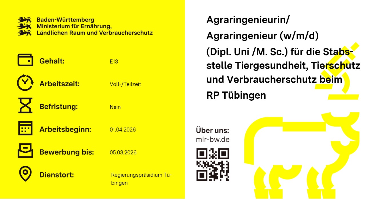  Agraringenieurin / Agraringenieur (w/m/d) (Dipl. Univ. / M. Sc.)